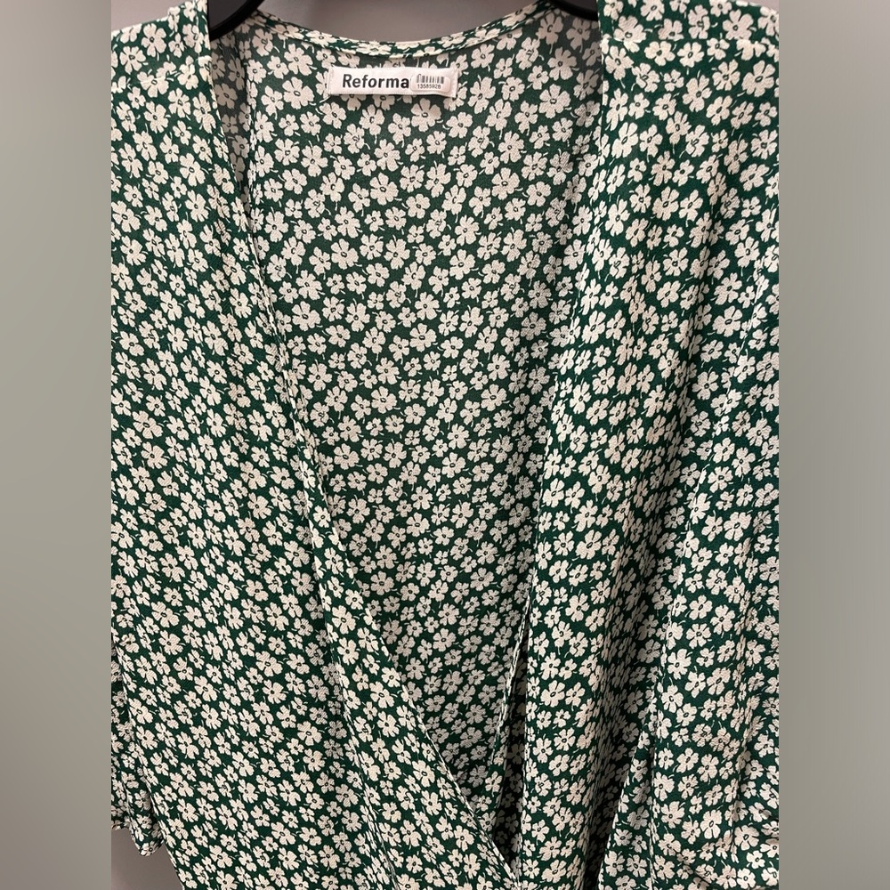 Sammy Green Floral Wrap Dress from Reformation - Picture 12 of 12